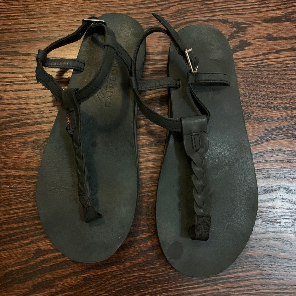 Black Rainbow flip flops with strap